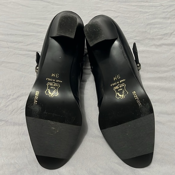 Mainframe Made in Italy Black Leather Ankle Booties with Buckle - Picture 7 of 8